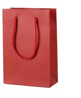 Sieraden Handtassen Opslag Papieren Zakken Met Handvatten Voor Business Party Wedding Festival Verpakking Bulk rood