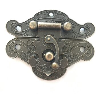 Sieraden Houten Case Box Lock, Hardware Antieke Brons Hasp Sloten, 66mm * 52mm