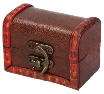 Sieraden kistje roodbruin voor kinderen 8 cm