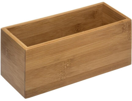 Sieraden/make-up houder/box rechthoek 23 x 9,5 cm van bamboe hout - Make-up dozen Bruin