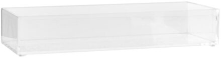 Sieraden/make-up houder/box rechthoek 25,5 x 5 cm van kunststof - Make-up dozen Transparant