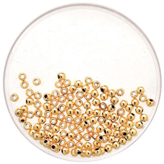 Sieraden maken kralen - metallic goud - 10x - Dia 10 mm - Acryl - Hobbykralen Goudkleurig