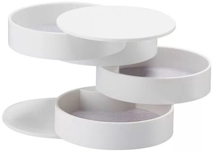 Sieraden Opbergdoos 4-Layer Draaibaar Sieraden Accessoire Opbergvak Met Deksel Thuis Vouw Opslag Plastic Container Doos
