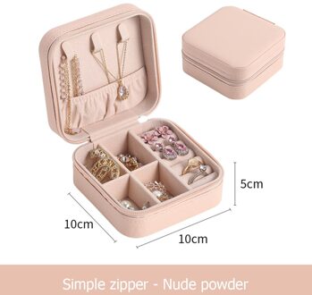 Sieraden Organisator Display Reizen Sieraden Dozen Draagbare Sieraden Doos Lederen Opslag Joyeros Organizador De Joyas Roze
