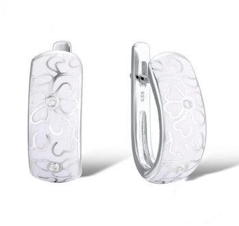 Sieraden Set Voor Vrouwen Emaille Witte Bloem Cz Ring Oorbellen Hanger Mode-sieraden enkel en alleen earring
