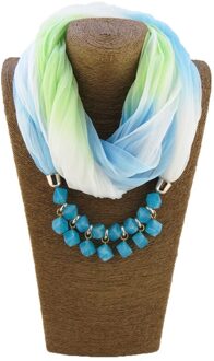 Sieraden Verklaring Ketting Hanger Gradiënt Zijden Sjaal Vrouwen Halsdoek Foulard Femme Accessoires 1