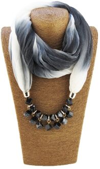 Sieraden Verklaring Ketting Hanger Gradiënt Zijden Sjaal Vrouwen Halsdoek Foulard Femme Accessoires 2