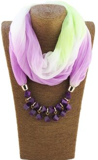Sieraden Verklaring Ketting Hanger Gradiënt Zijden Sjaal Vrouwen Halsdoek Foulard Femme Accessoires 3