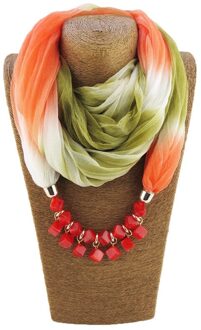 Sieraden Verklaring Ketting Hanger Gradiënt Zijden Sjaal Vrouwen Halsdoek Foulard Femme Accessoires 4