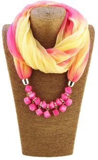 Sieraden Verklaring Ketting Hanger Gradiënt Zijden Sjaal Vrouwen Halsdoek Foulard Femme Accessoires 5