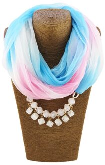 Sieraden Verklaring Ketting Hanger Gradiënt Zijden Sjaal Vrouwen Halsdoek Foulard Femme Accessoires 6