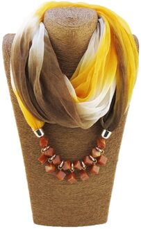 Sieraden Verklaring Ketting Hanger Gradiënt Zijden Sjaal Vrouwen Halsdoek Foulard Femme Accessoires 7