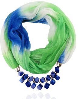 Sieraden Verklaring Ketting Hanger Gradiënt Zijden Sjaal Vrouwen Halsdoek Foulard Femme Accessoires 8