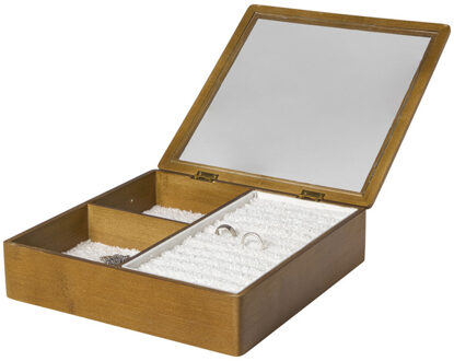 Sieradendoos met teddy - bruin/wit - 3 vakken