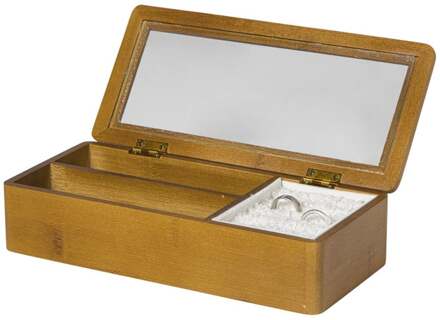 Sieradendoos met teddy - bruin/wit - 3 vakken