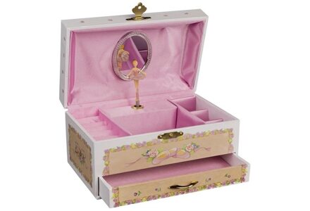 Sieradendoosje ballerina - 10 x 19 x 11 cm - het zwanenmeer - muziekdoosje - juwelendoosje Roze