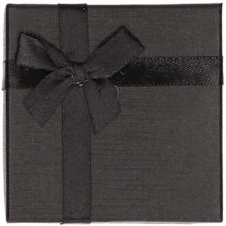 Sieradendoosje zwart met strik 9 x 9 cm. - Sieradendozen