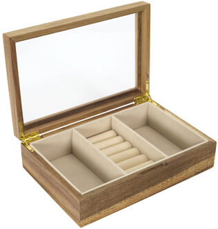 Sieradenkist - acacia hout - 24 x 16 cm - organizer - sieradendoos - box