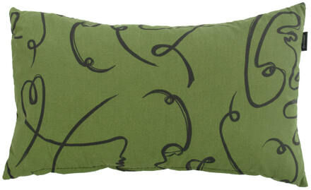 Sierkussen 50x30cm   Faces green
