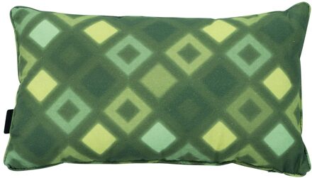 Sierkussen 50x30cm   Grids green (waterafstotend)