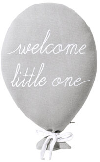 Sierkussen ballon welcome little one grijs - 40x27 cm
