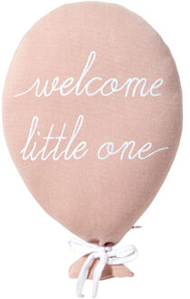 Sierkussen ballon welcome little one roze Roze/lichtroze - 40x27 cm