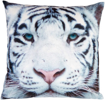 Sierkussen met print van een witte tijger 40 x 40 cm
