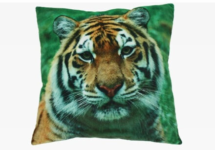 Sierkussen met print van tijger/luipaard 35 x 35 cm - Action products