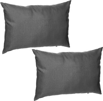 Sierkussen - Set van 4x stuks - binnen/ buiten bank - antraciet - 30 x 50 cm
