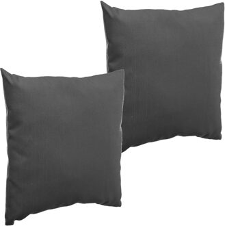Sierkussen - Set van 4x stuks - binnen/ buiten bank - grijs - 40 x 10 cm