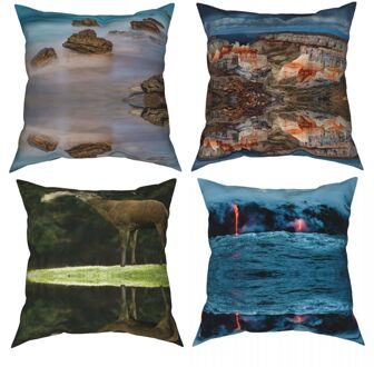 Sierkussen Sofa Kussenhoes Kussensloop Home Decoratieve Kussens Cover Voor Sofa Auto Stoel Kussen Foto Maatwerk 45x45cm