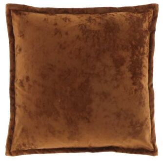 sierkussen tatum 45x45cm leather brown Bruin