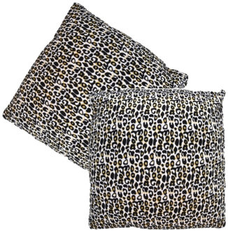 Sierkussen voor binnen - 2x - met cheetah dierenprint - 45 x 45 cm