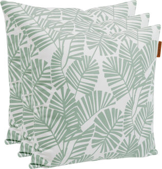 sierkussens - 3x - binnen/buiten - palm print - 40 x 10 cm