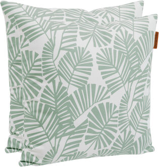 sierkussens - 4x - binnen/buiten - palm print - 40 x 10 cm