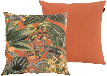 Sierkussenset   Cuba cognac 50x50cm en Elle cognac 50x50cm