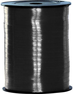 Sierlint of cadeaulint - zwart - dun - 500 meter x 0.5 cm - Feestartikelen en versiering