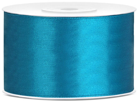 Sierlint satijn - Turquoise blauw - 3,8 cm/38 mm x 25 meter - Cadeaulint satijnlint - Hobby - Inpakken - Cadeaulinten