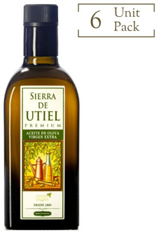 Sierra de Utiel - Extra Virgin Olive Oil Premium Quality - 500 ml Bottle (6 units) - Natural Product Origin Spain