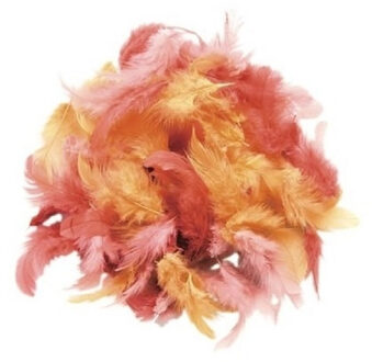 Sierveren - 4x zakjes - rood tinten - 10 gram - decoratie veren - hobby - knutselen