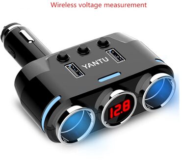 Sigarettenaansteker Een Voor Drie Autolader Multifunctionele Digitale Display 2