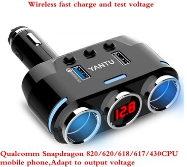 Sigarettenaansteker Een Voor Drie Autolader Multifunctionele Digitale Display 3