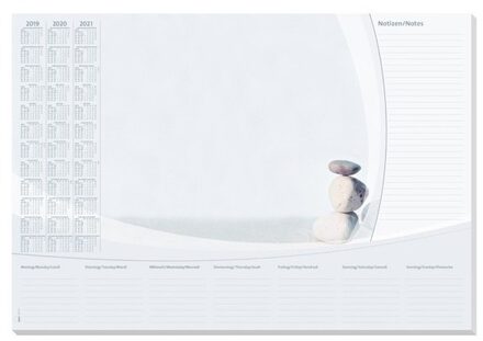 Sigel Bureau onderlegger - 59.5 x 41 cm - Kalender 2019/2020/2020 - 30 vellen