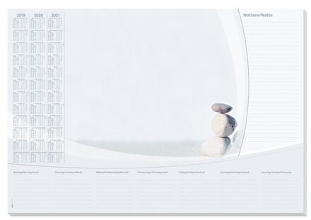 Sigel Bureau onderlegger papier 41 x 59,5 cm met kalender 30 vellen