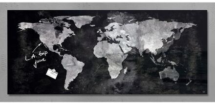 Sigel Glasmagneetbord Sigel Artverum 1300x550x12mm wereldkaart