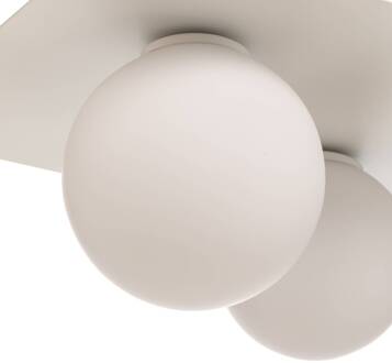 Sigma Firn plafondlamp, hoekig, 3-lamps, wit wit, opaal
