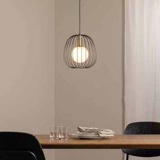 Sigma Hanglamp Bell S, Ø 24 cm, 1-lamp, zwart/goud/wit zwart, goud, wit