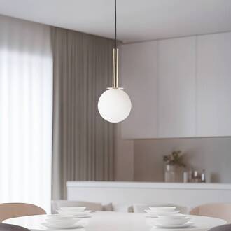 Sigma Hanglamp Daisy, 1-lamp, goud/wit/zwart, glas goud, wit, zwart