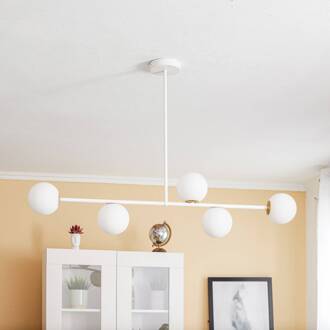 Sigma Hanglamp Gama 5, 5-lamps, wit wit, goud