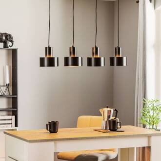 Sigma Hanglamp Rif 4, lineair 4-lamps, zwart